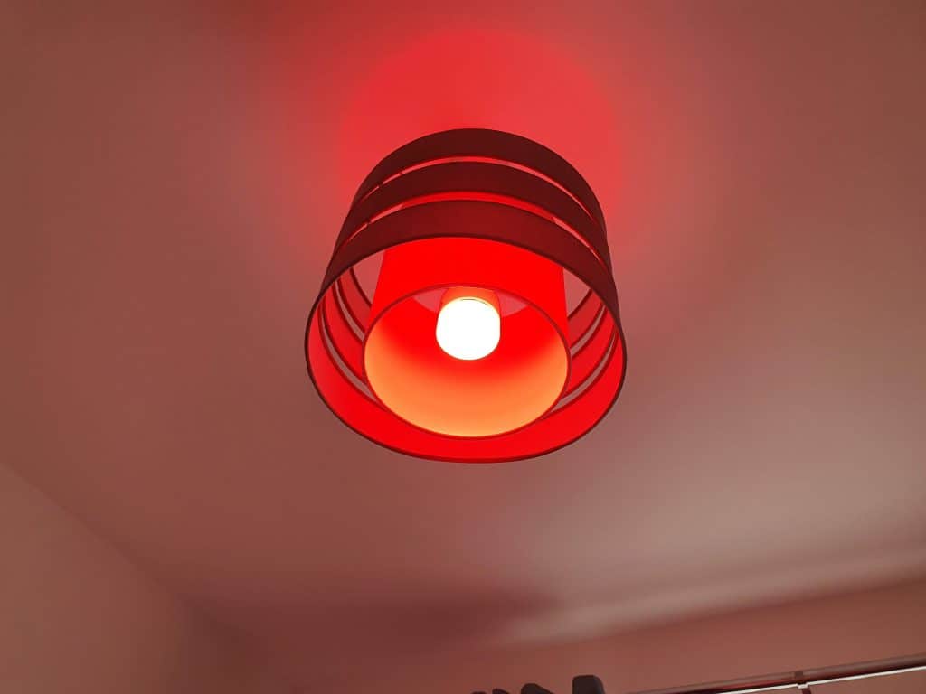 A smart bulb from LIFX with a deep red color