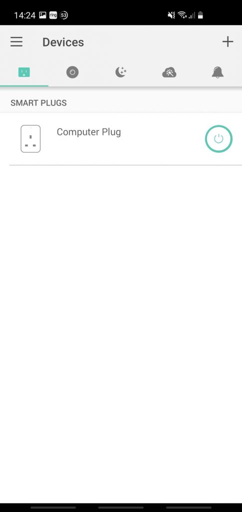 Managing a smart plug within the TP Link Kasa smart phone app