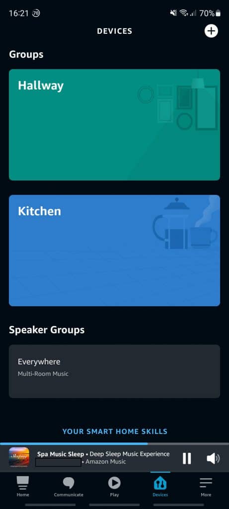 Speaker and room groups within the Alexa app