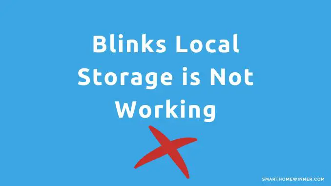 Blinks Local Storage is Not Working