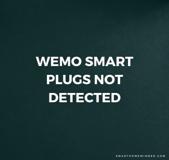 Wemo Smart Plugs Not Detected